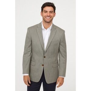 Lauren Ralph Lauren Men's Blazer Suit Separate Jacket 42R‎ Rayon Gray Academia